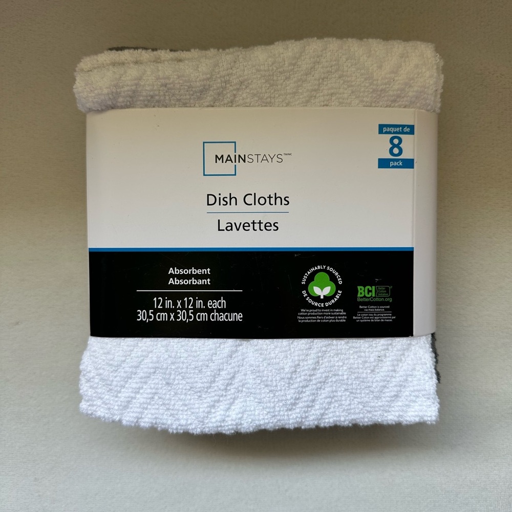 Mainstays Dish Cloths 8-Pack